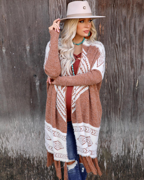 Camel Tribal Cardigan - The Lace Cactus