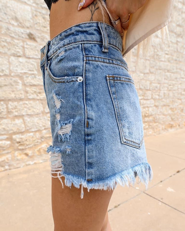 One Of Those Nights Denim Shorts - The Lace Cactus