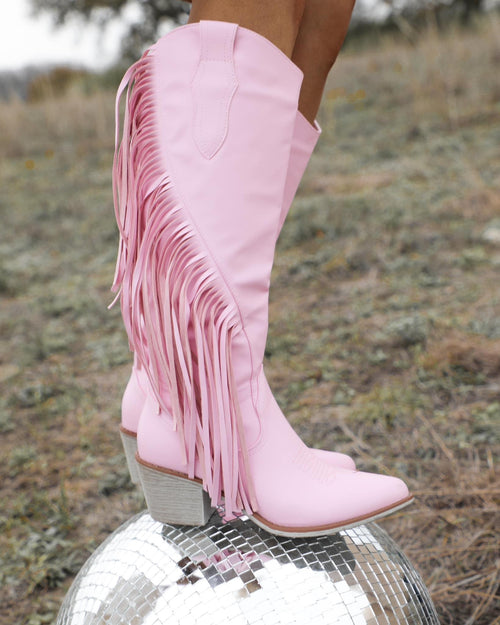 Tall Wilder Pink Boots - The Lace Cactus