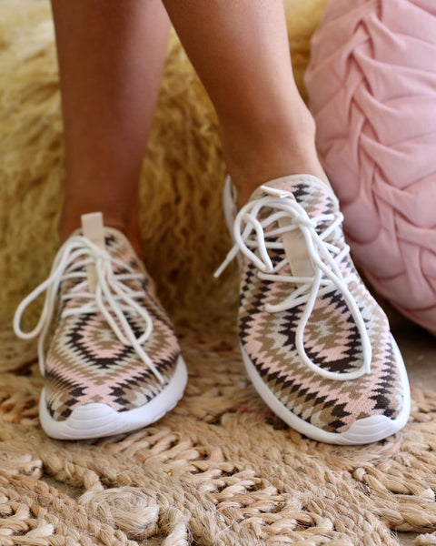 Cerrito Light Pink Aztec Tennies - The Lace Cactus