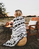 #10-SOLD OUT** PREORDER NOW OPEN!! Black and White Aztec Blanket - The Lace Cactus