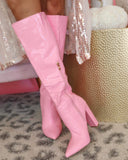 Clara Pink Alligator Tall Boots - The Lace Cactus