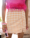 Valerie Peach and White Gingham Skirt - The Lace Cactus