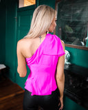 Madison Magenta One Shoulder Top - The Lace Cactus